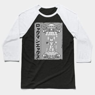 Mega Man X - Capsule - BW Baseball T-Shirt